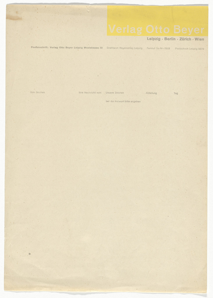 Verlag Otto Beyer letterhead