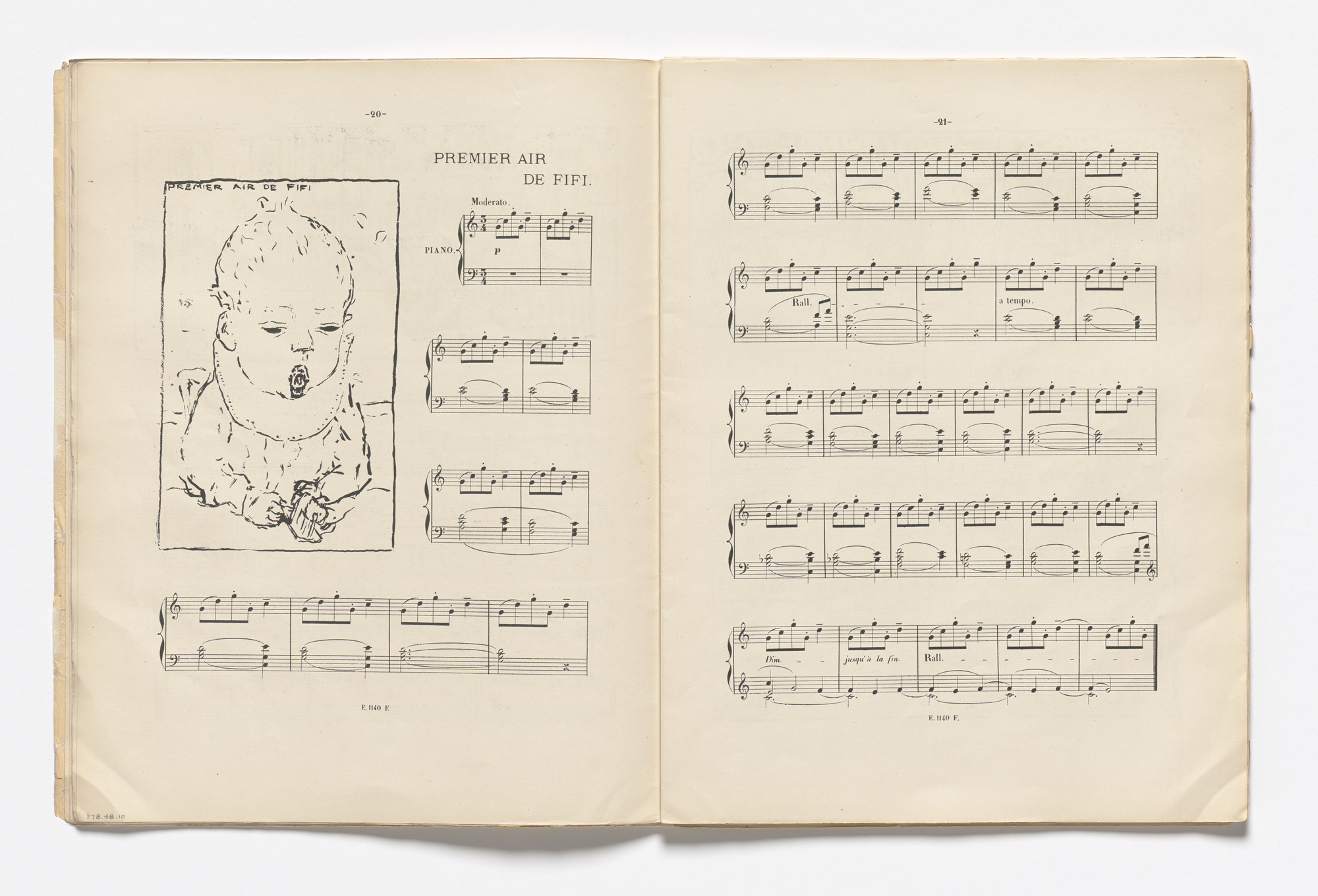 Pierre Bonnard. Fifi's First Song ( Premier air de Fifi ) (headpiece, page 20) from Petites scènes familières