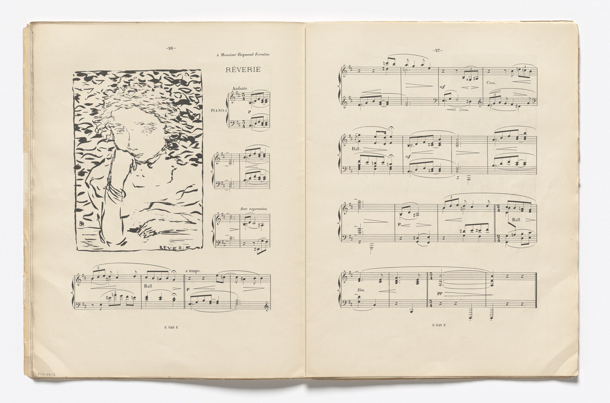 Pierre Bonnard. Rêverie ( headpiece, page 26 ) from Petites scènes familières