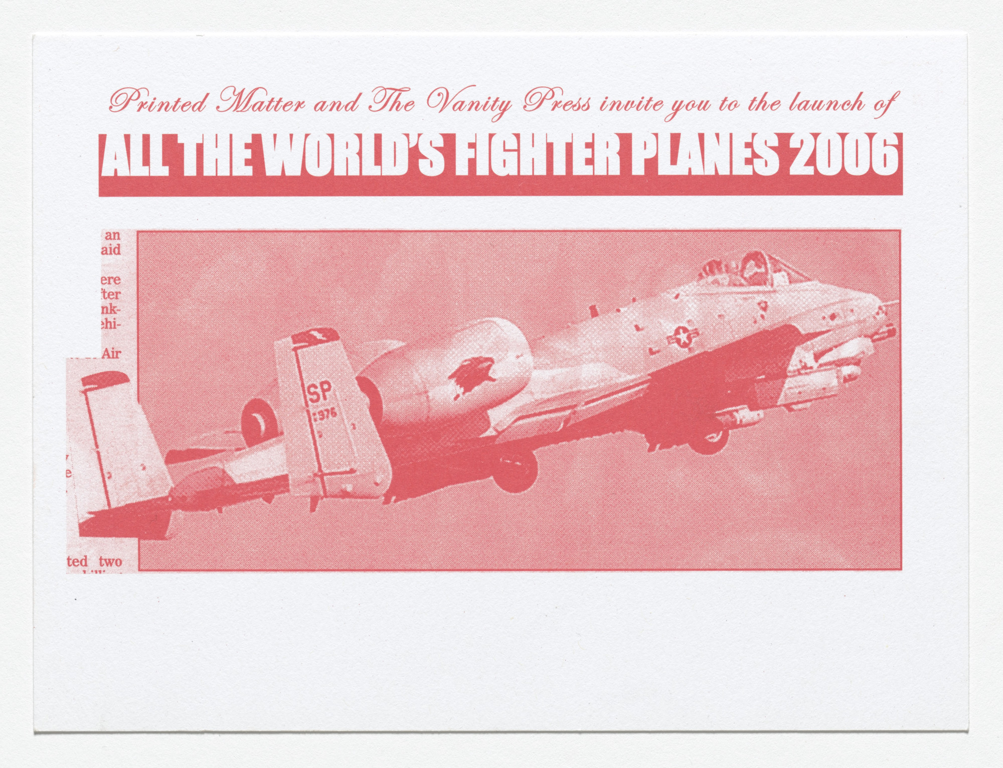 Fiona Banner. All the World's Fighter Planes Invite, Printed Matter