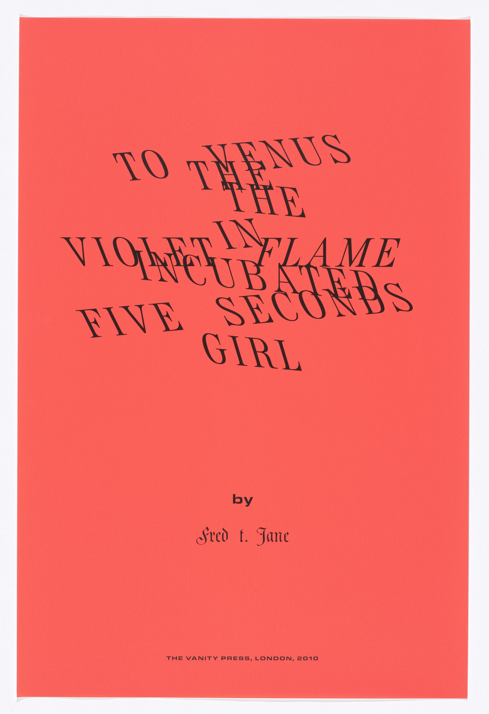 Fiona Banner. The Venus Trilogy Poster. 2010