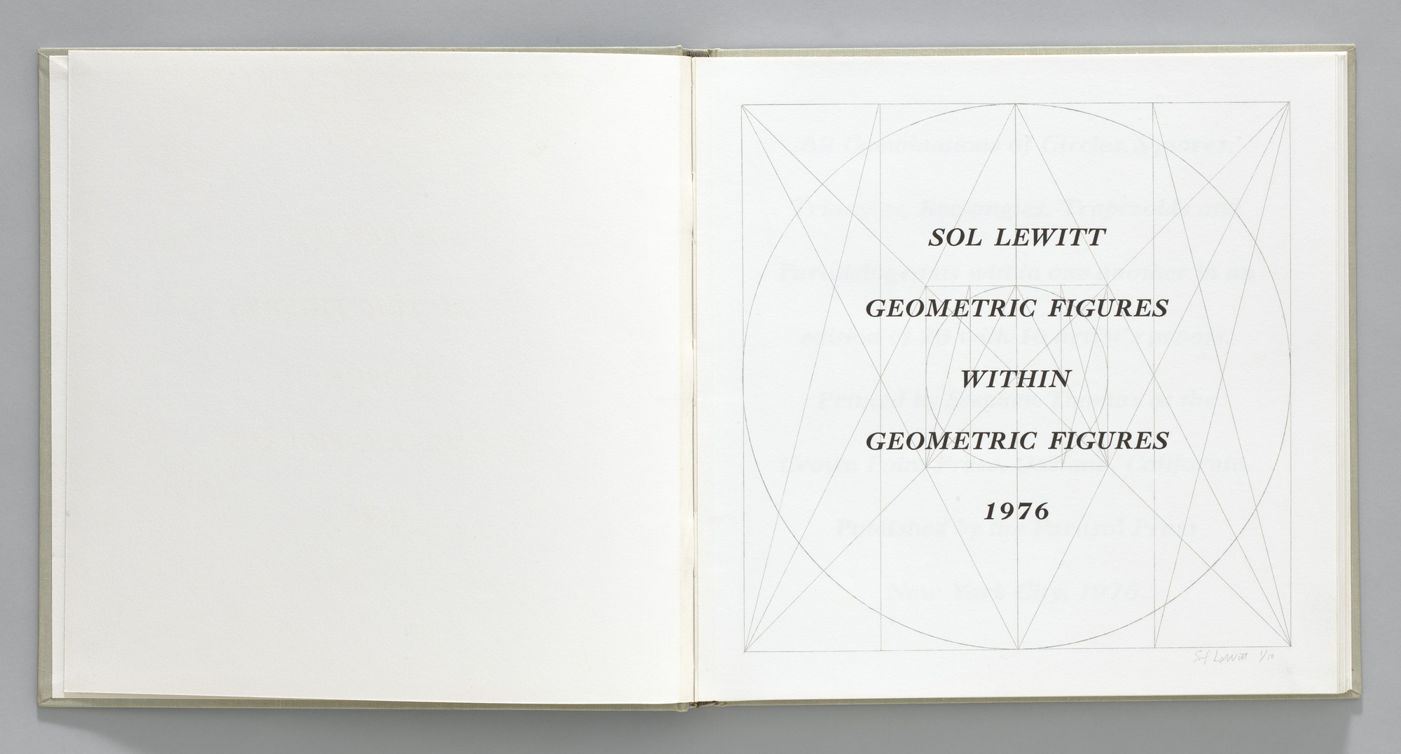 Sol LeWitt. Title page from Geometric Figures within Geometric Figures