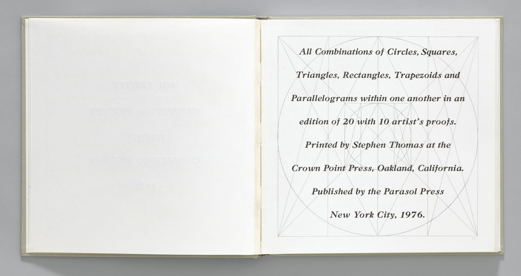 Sol LeWitt. Colophon from Geometric Figures within Geometric Figures