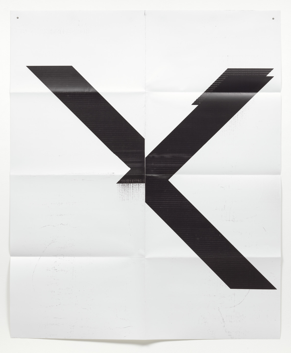 Wade Guyton. X Poster (Untitled, 2007, Epson UltraChrome inkjet on linen, 84 x 69 inches, WG1999). 2015