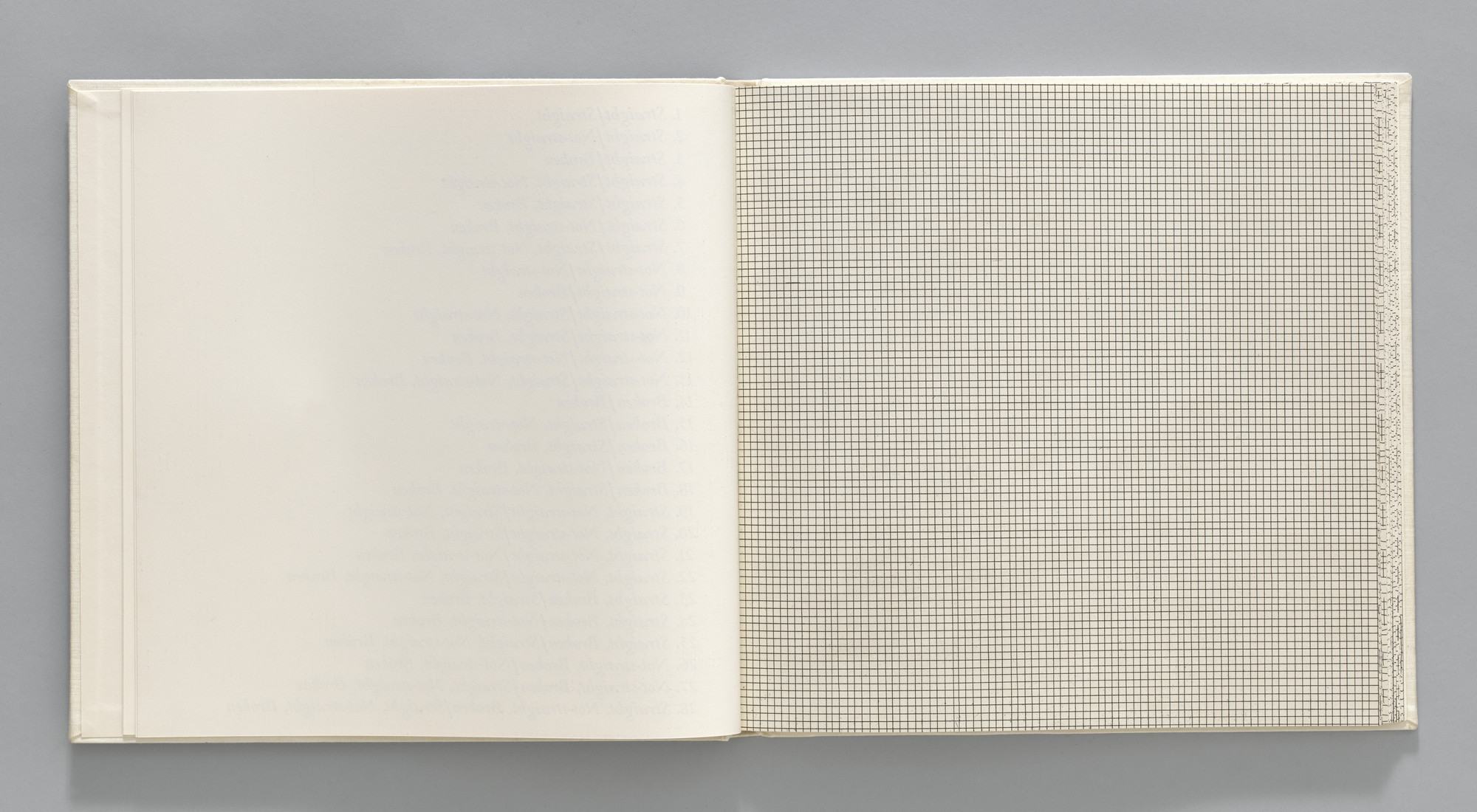Sol LeWitt. Straight/Straight (plate, folio 4) from Grids, Using Straight Lines, Not-Broken Lines and Broken Lines in all Their Possible Combinations