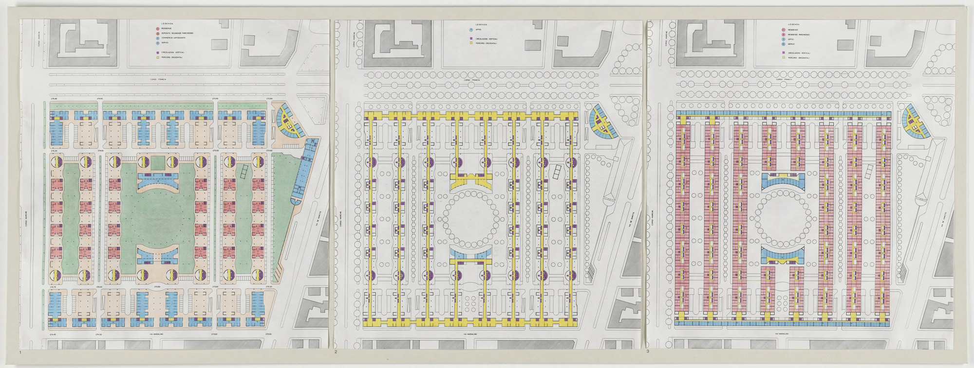Mario Botta. Urban Housing, Turin, Italy, Plan. 1985