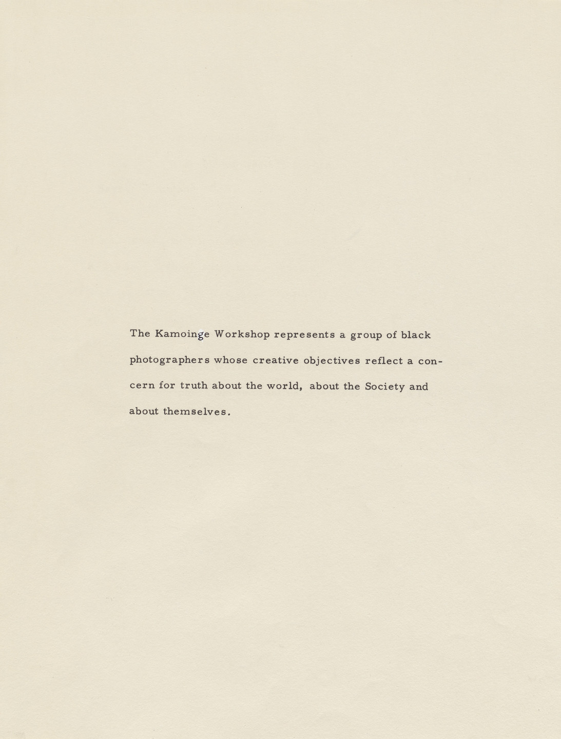 Kamoinge Workshop. Kamoinge Workshop Portfolio Two. 1965