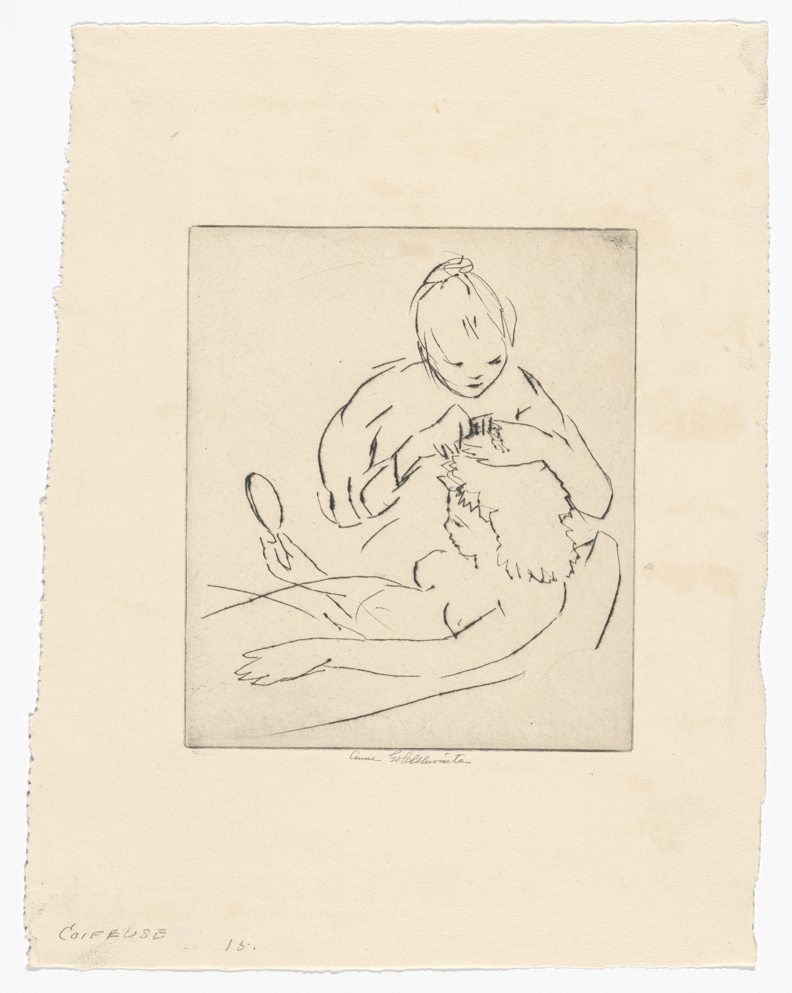 Anne Goldthwaite. Coiffeuse