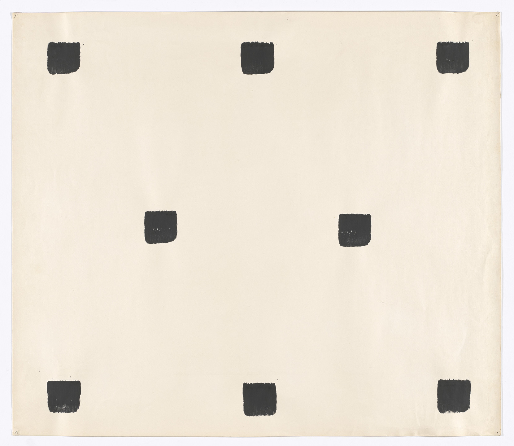Niele Toroni. Empreintes de pinceau n°50 répétées à intervalles réguliers de 30 cm. 1971