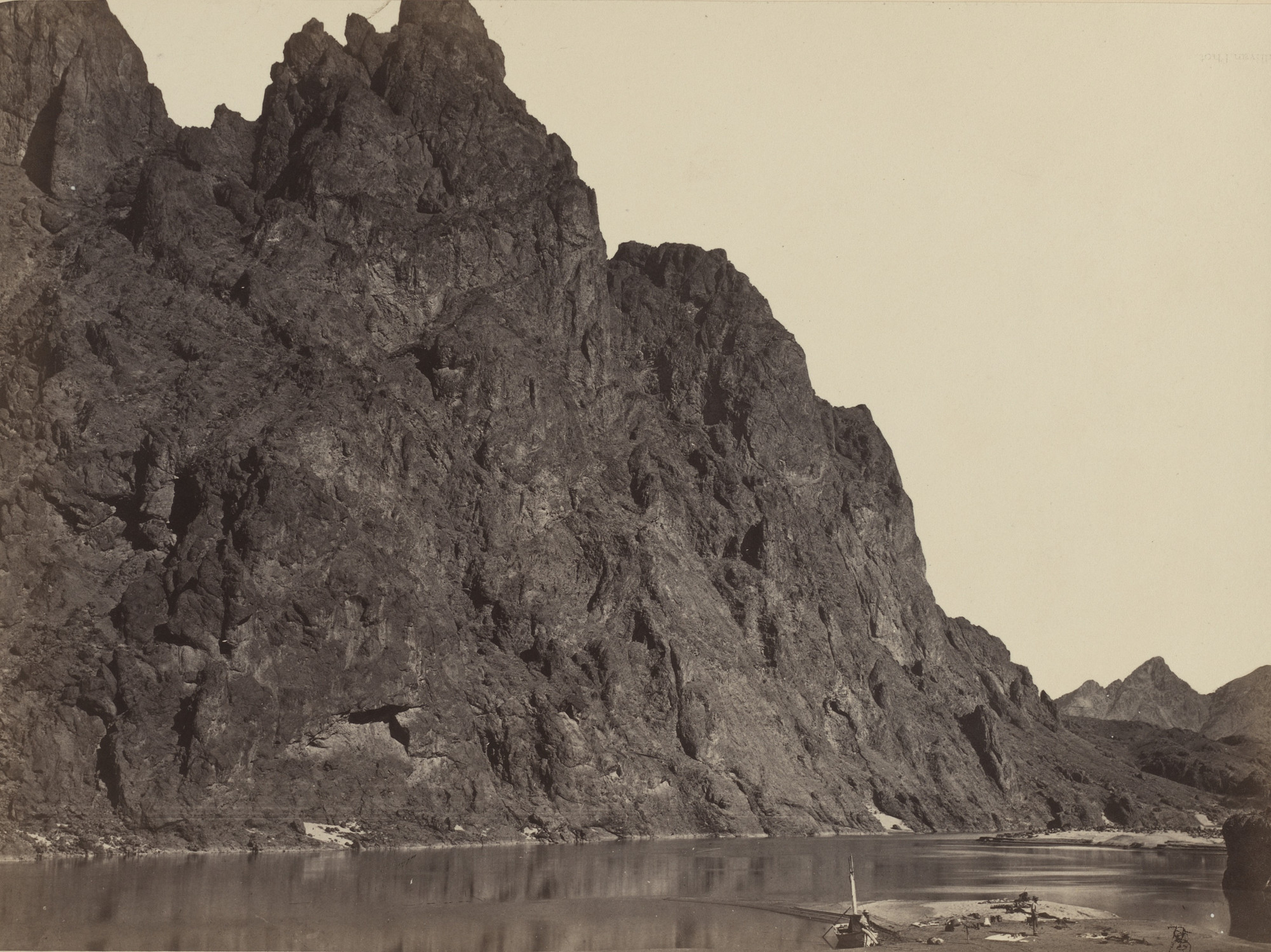 Timothy O'Sullivan. Bluff Opposite Big Horn Camp, Black Canyon, Colorado River
