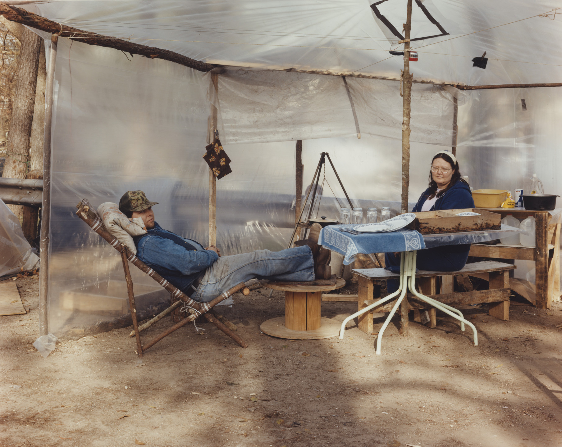 Joel Sternfeld. Tent City, Houston, Texas. January 1983