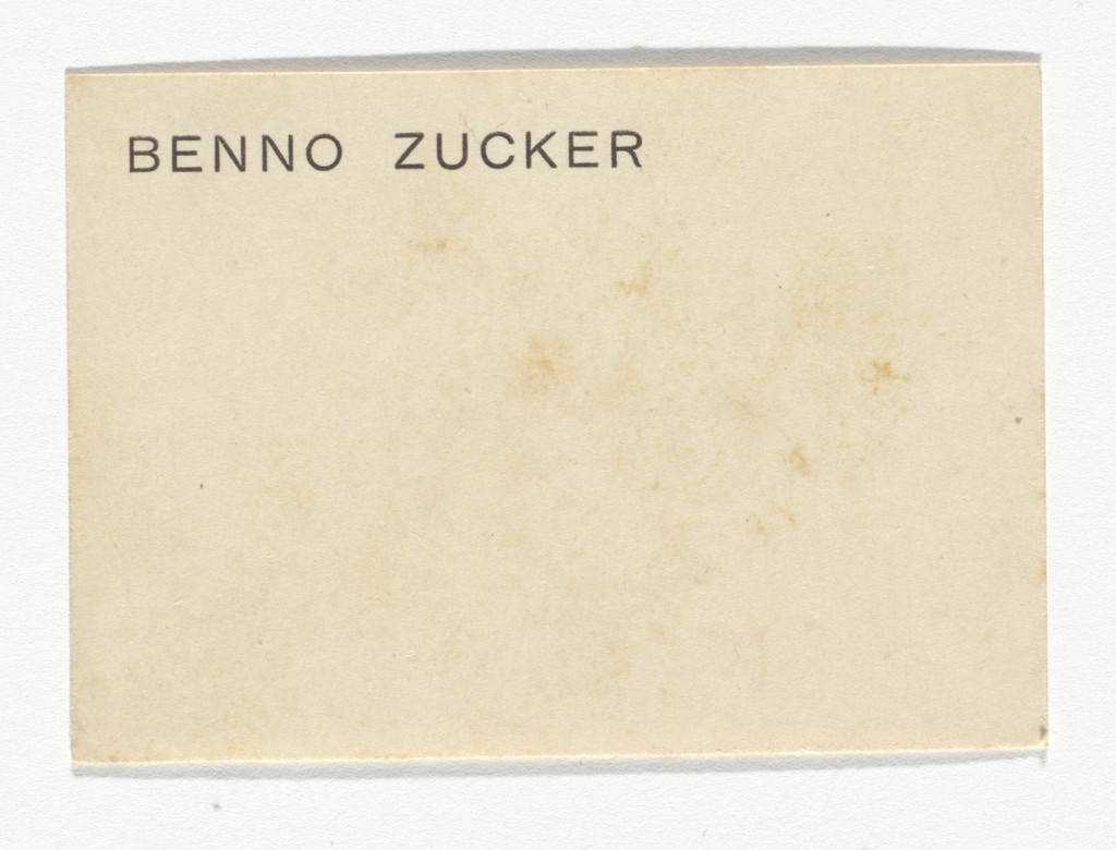 Benno Zucker stationery calling card