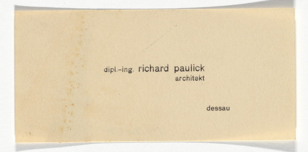 Richard Paulick stationery calling card