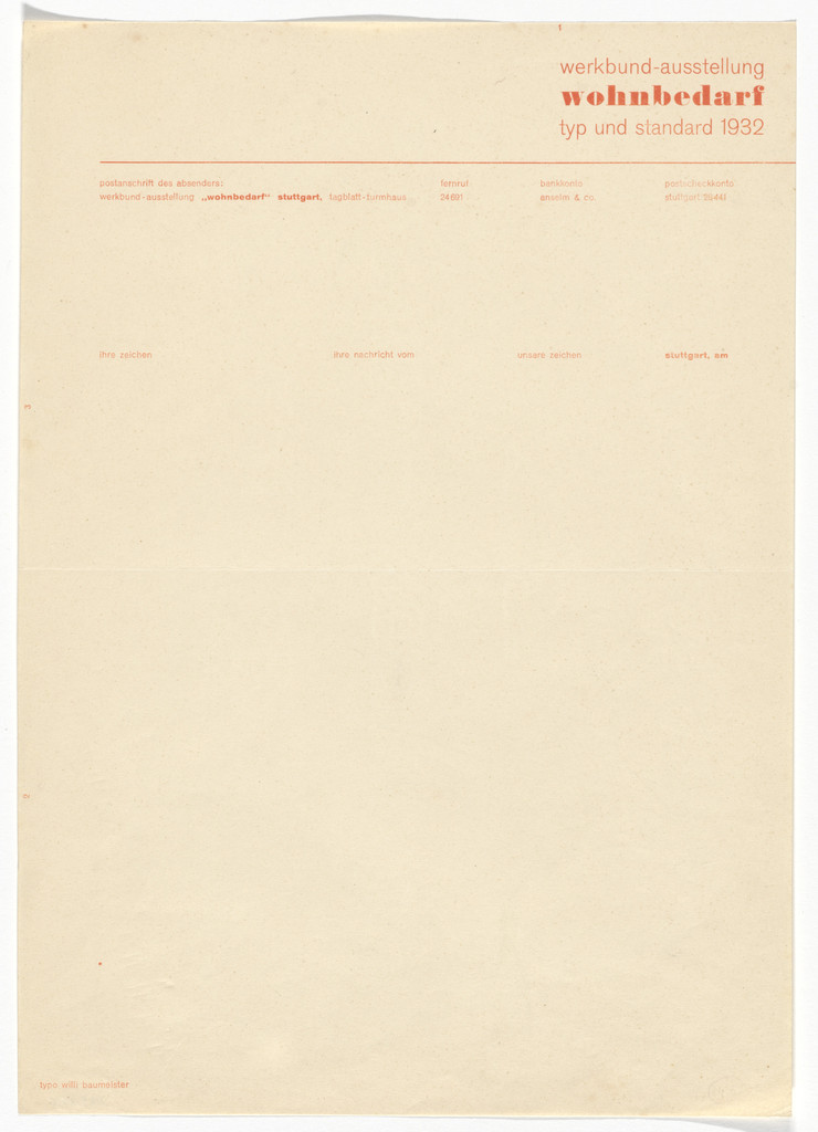 Wohnbedarf letterhead