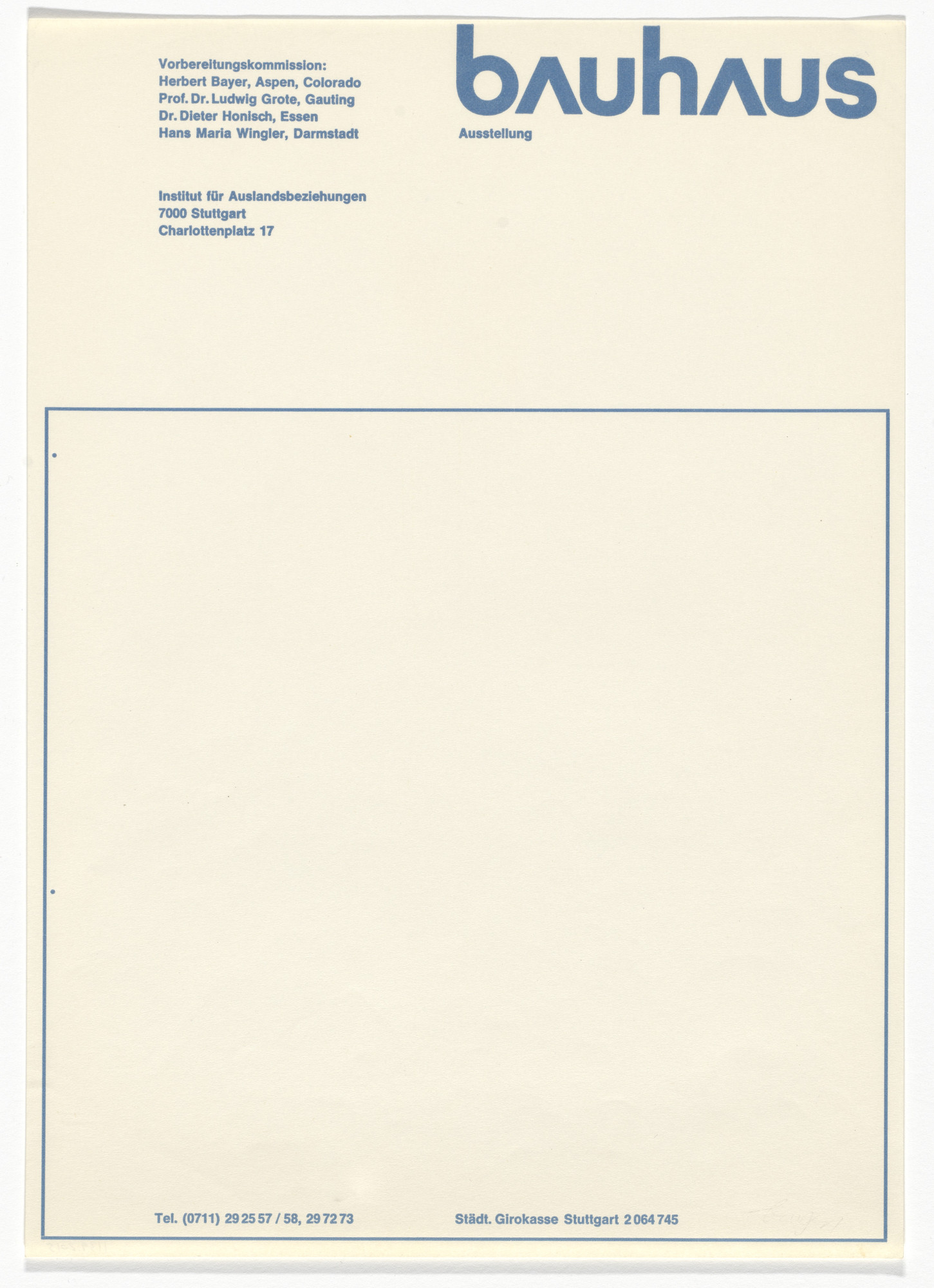Herbert Bayer. Bauhaus Ausstellung letterhead