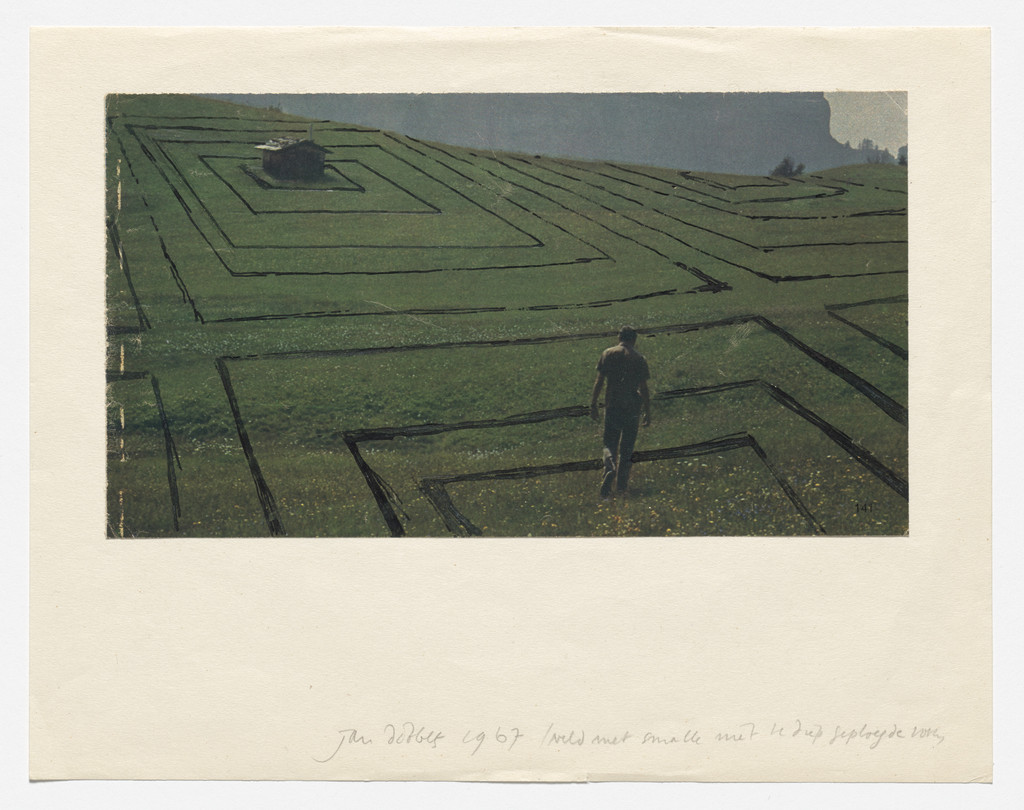 Veld met smalle niet te diep geploegde voren