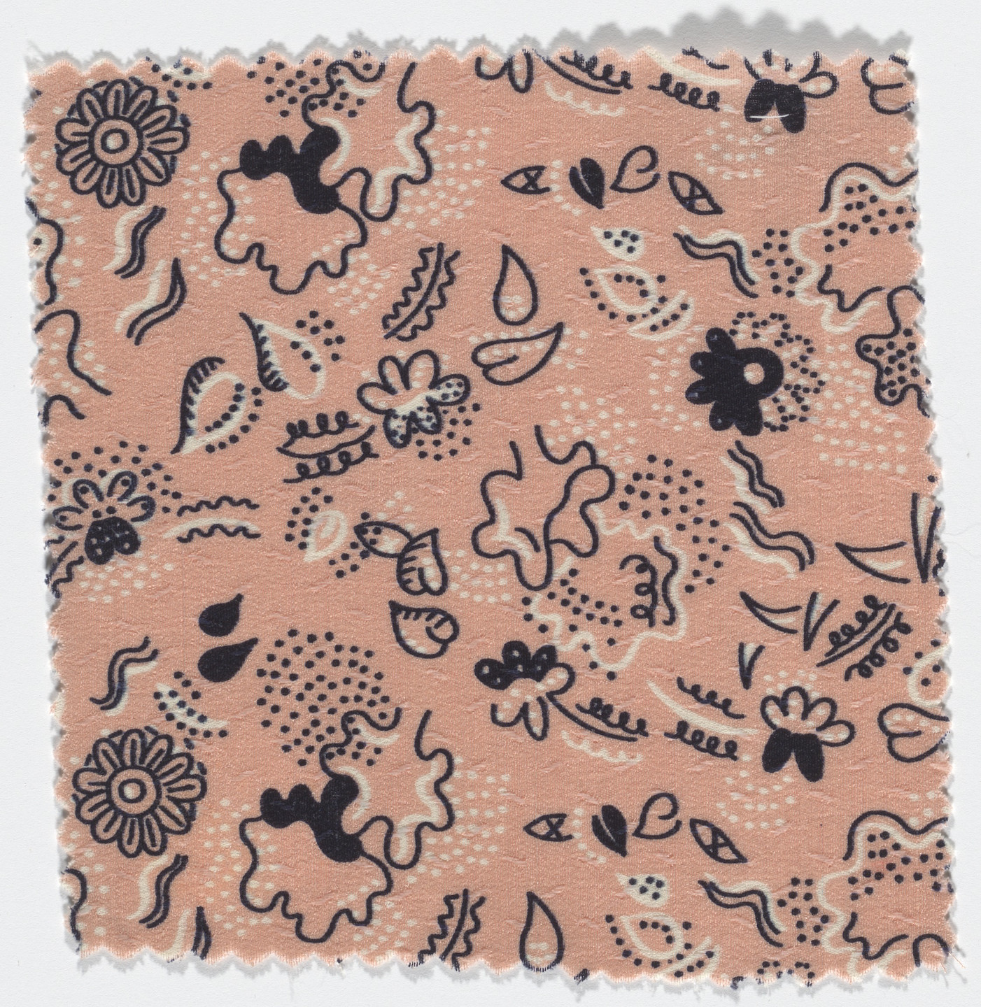 Marguerita Mergentime. Textile samples (Six swatches of printed silk indicating different colorways). late 1930s