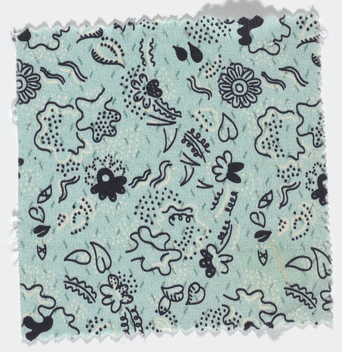 Marguerita Mergentime. Textile samples (Six swatches of printed silk indicating different colorways). late 1930s