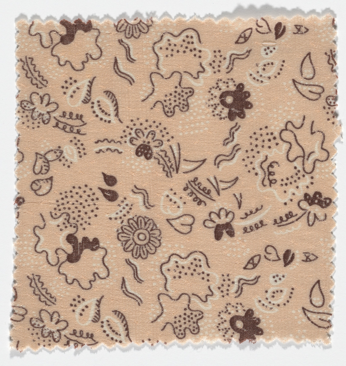 Marguerita Mergentime. Textile samples (Six swatches of printed silk indicating different colorways). late 1930s