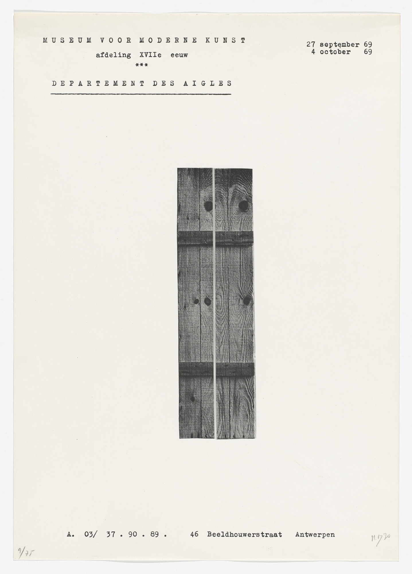 Marcel Broodthaers. Poster for Section XVIIe siècle, Antwerp