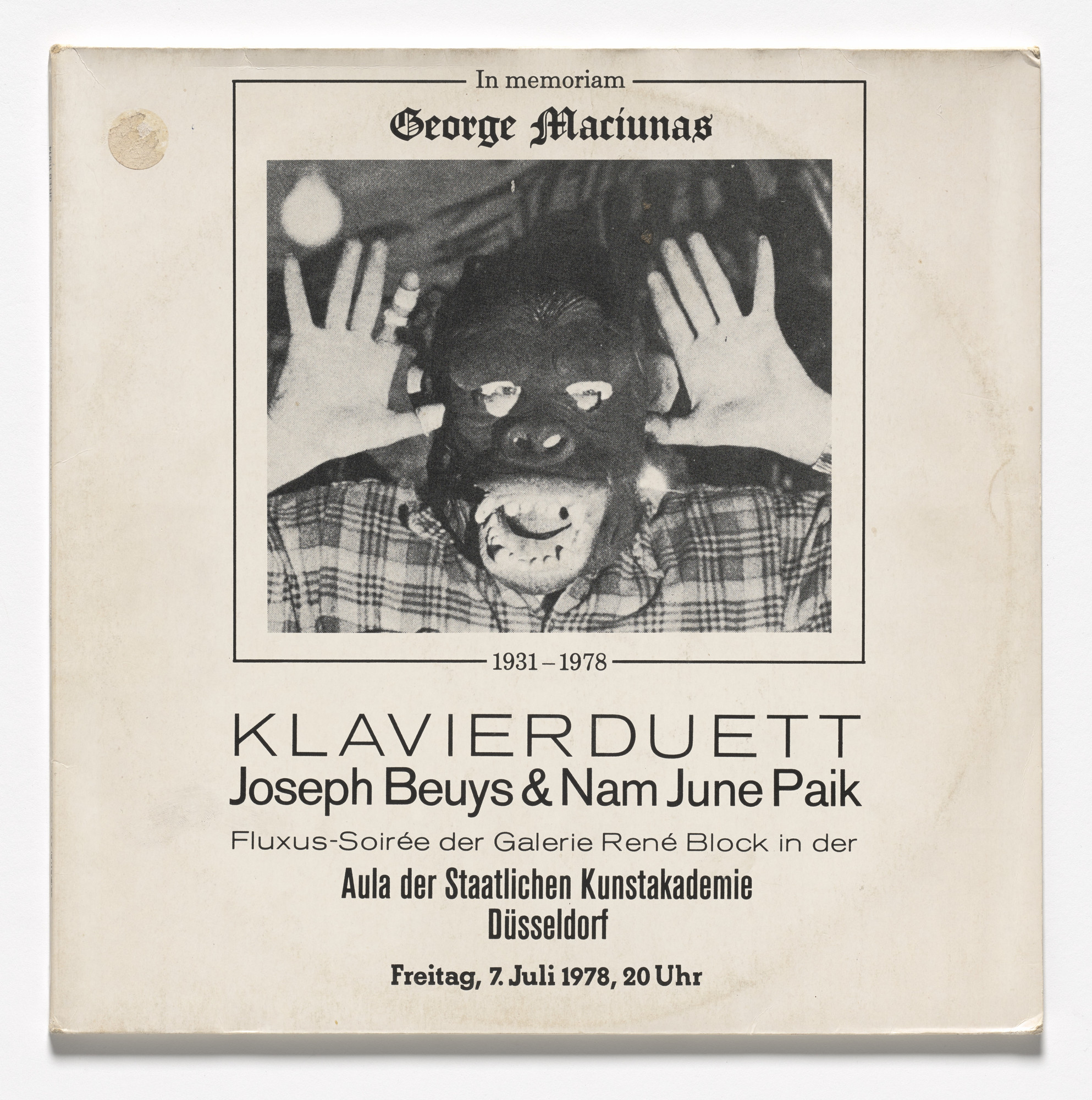 Joseph Beuys, Nam June Paik. In Memoriam George Maciunas: Klavierduett