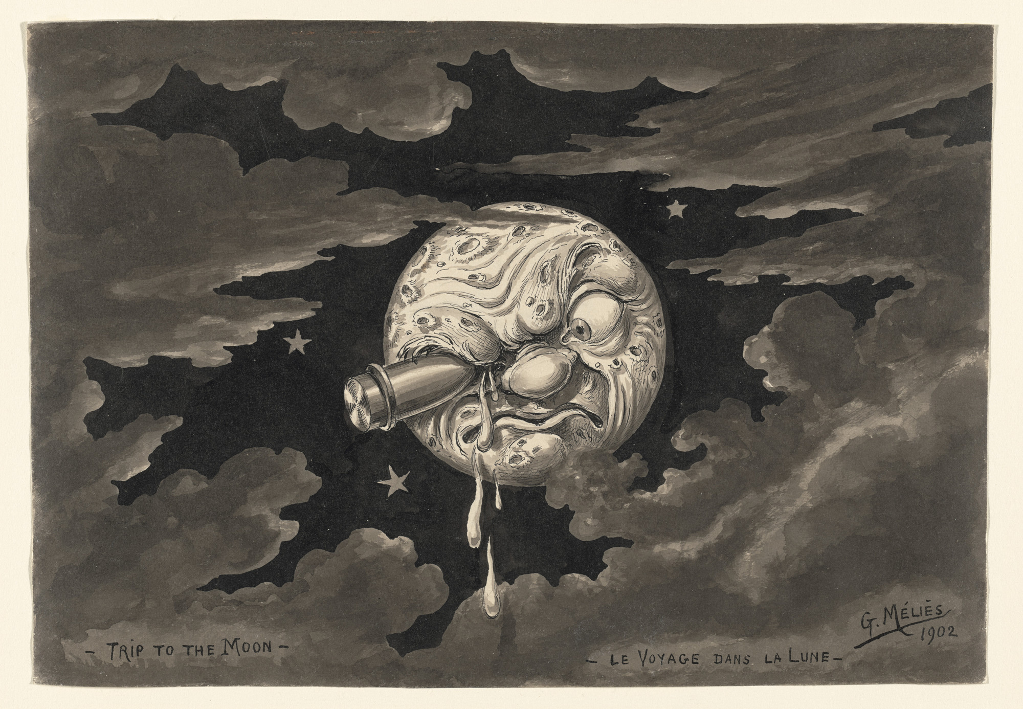 Georges Méliès. Untitled sketch for A Trip to the Moon. 1902