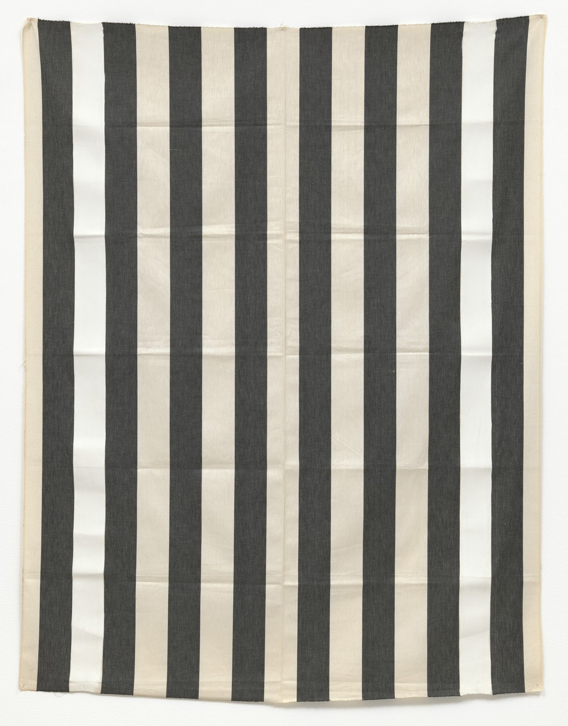 Daniel Buren. Black and white striped fabric. External white bands covered over with white paint, recto-verso. 1970