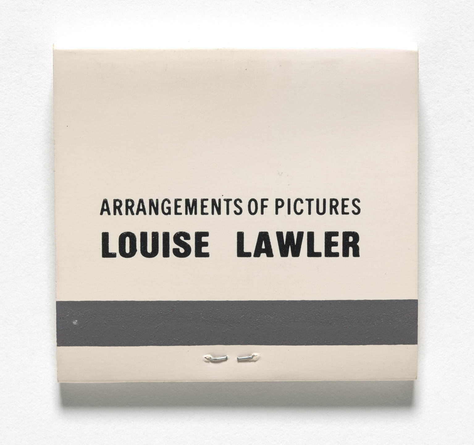 Louise Lawler. Matchbook for Arrangements of Pictures, Metro Pictures, New York, November 20–December 18, 1982. 1982