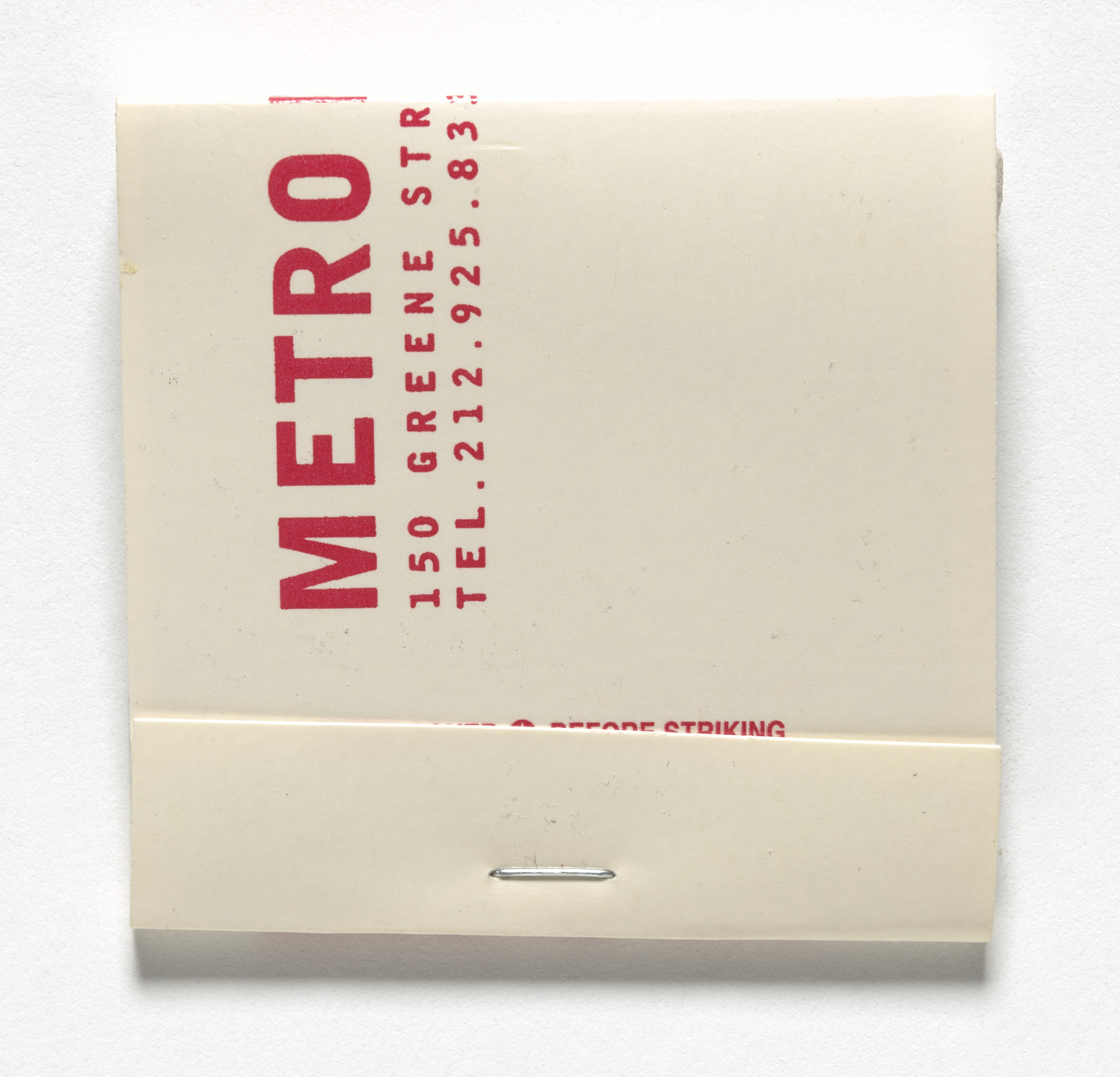 Louise Lawler. Matchbook for Metro Pictures, Gramercy International Art Fair, New York, April 1995