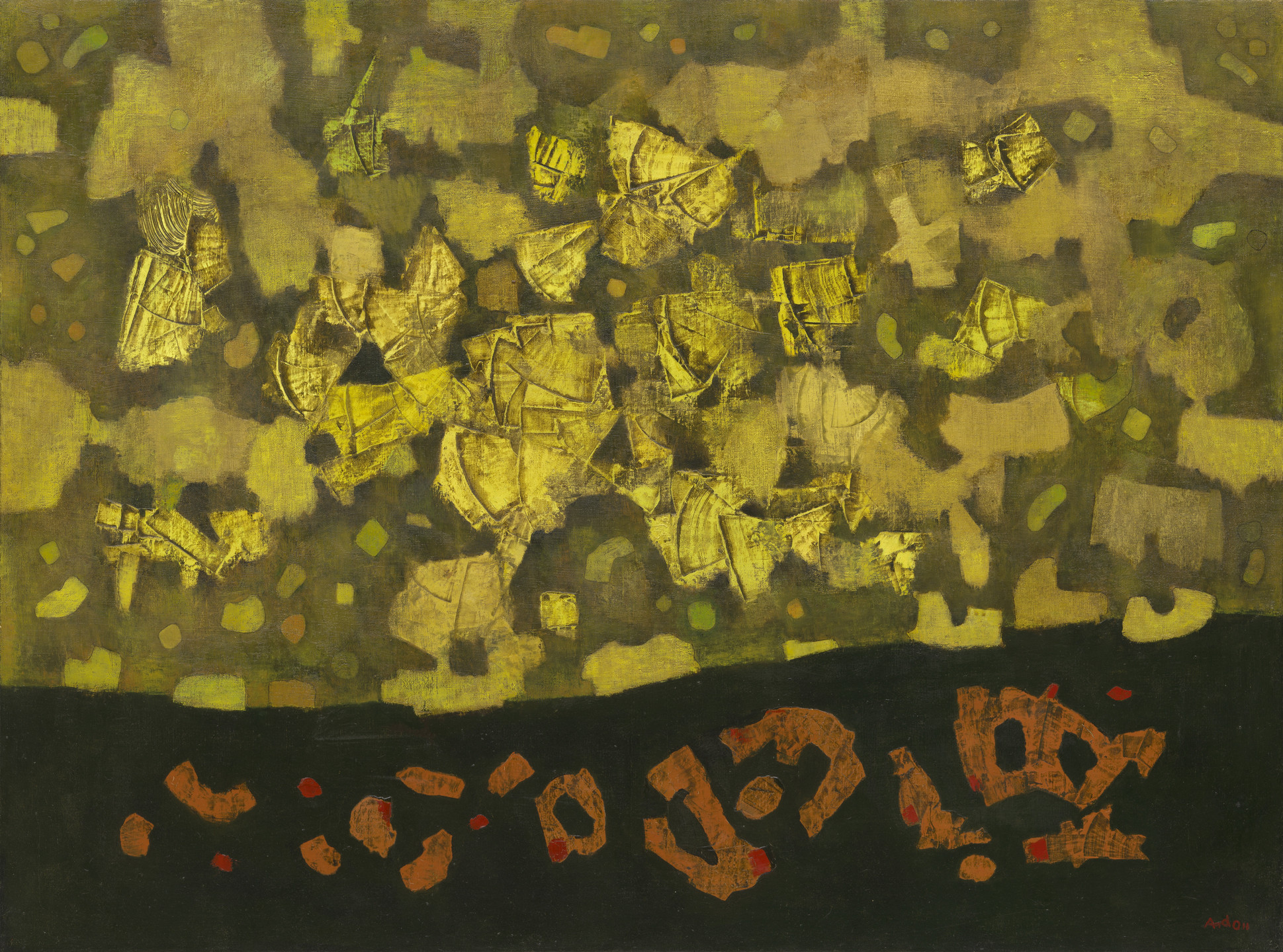 Mordecai Ardon. Amulet for a Yellow Landscape. 1966