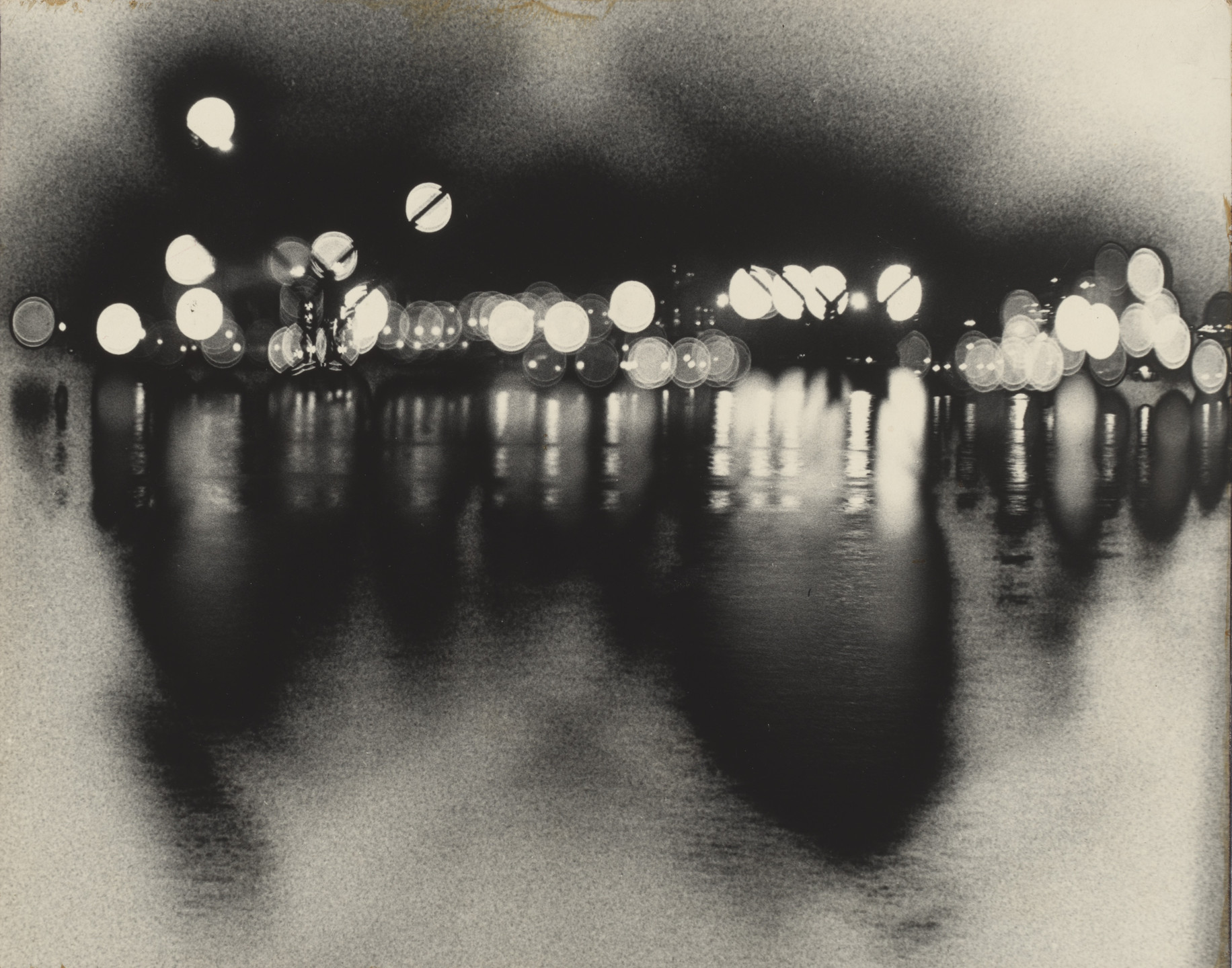 Naomi Savage. Untitled (lights reflected in water). c. 1950