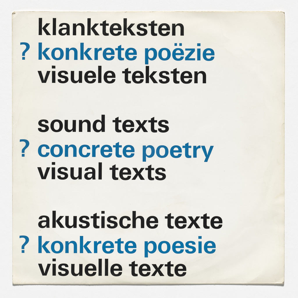 Sound texts, concrete poetry, visual texts