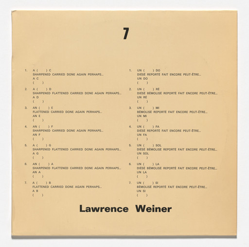 Lawrence Weiner. 7. 1972 | MoMA