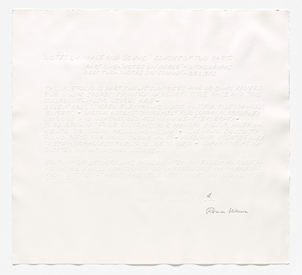 Colophon from Notes on Sound