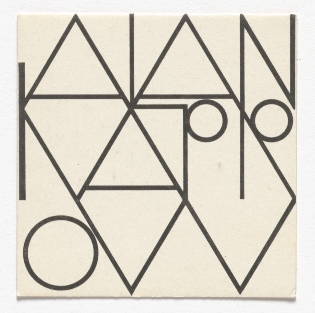 Name card for Allan Kaprow