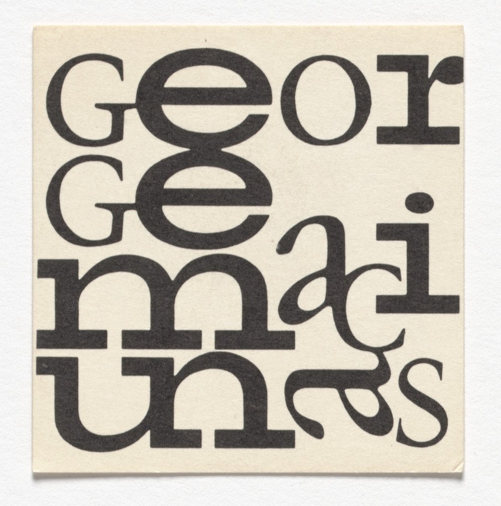 Name card for George Maciunas