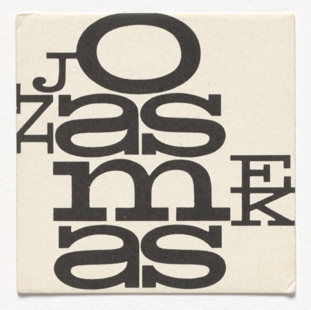 Name card for Jonas Mekas
