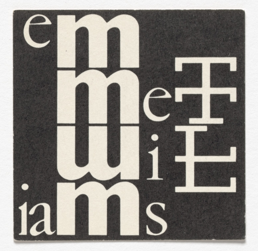 Name card for Emmett Williams