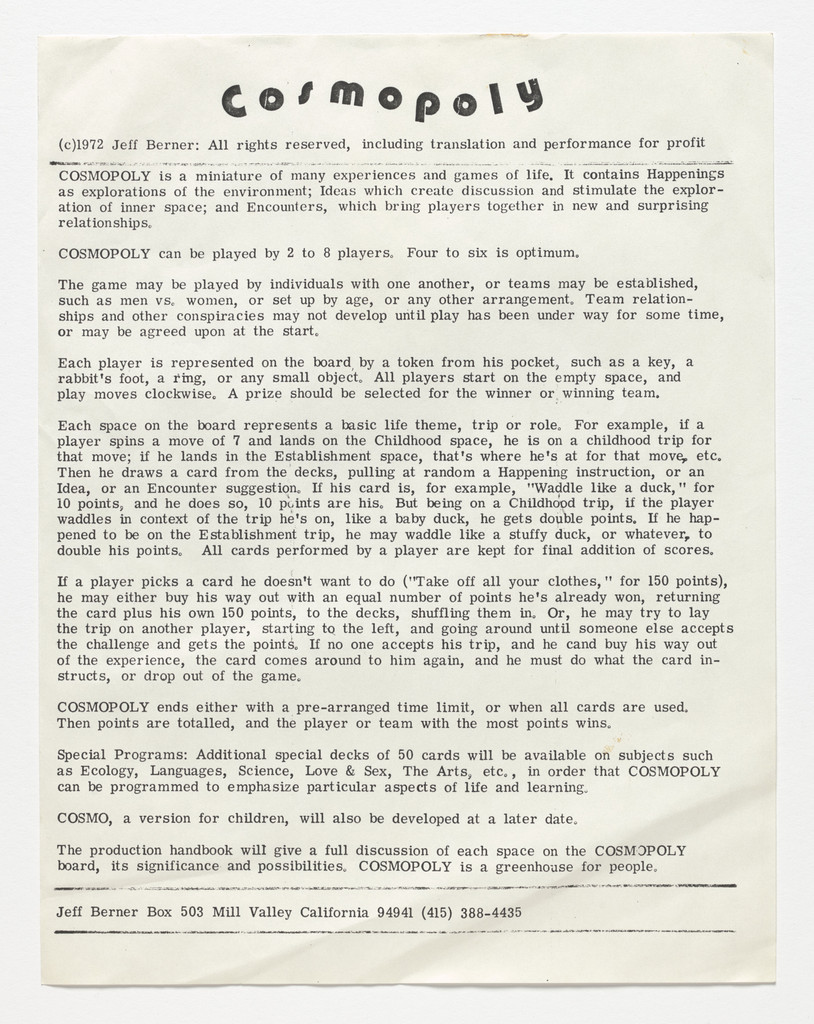 Prototype for Cosmopoly