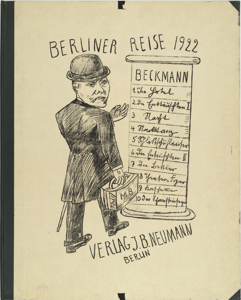 Self-Portrait with Suitcase (Selbstbildnis mit Koffer). Cover from Trip to Berlin 192 (Berliner Reise 1922)