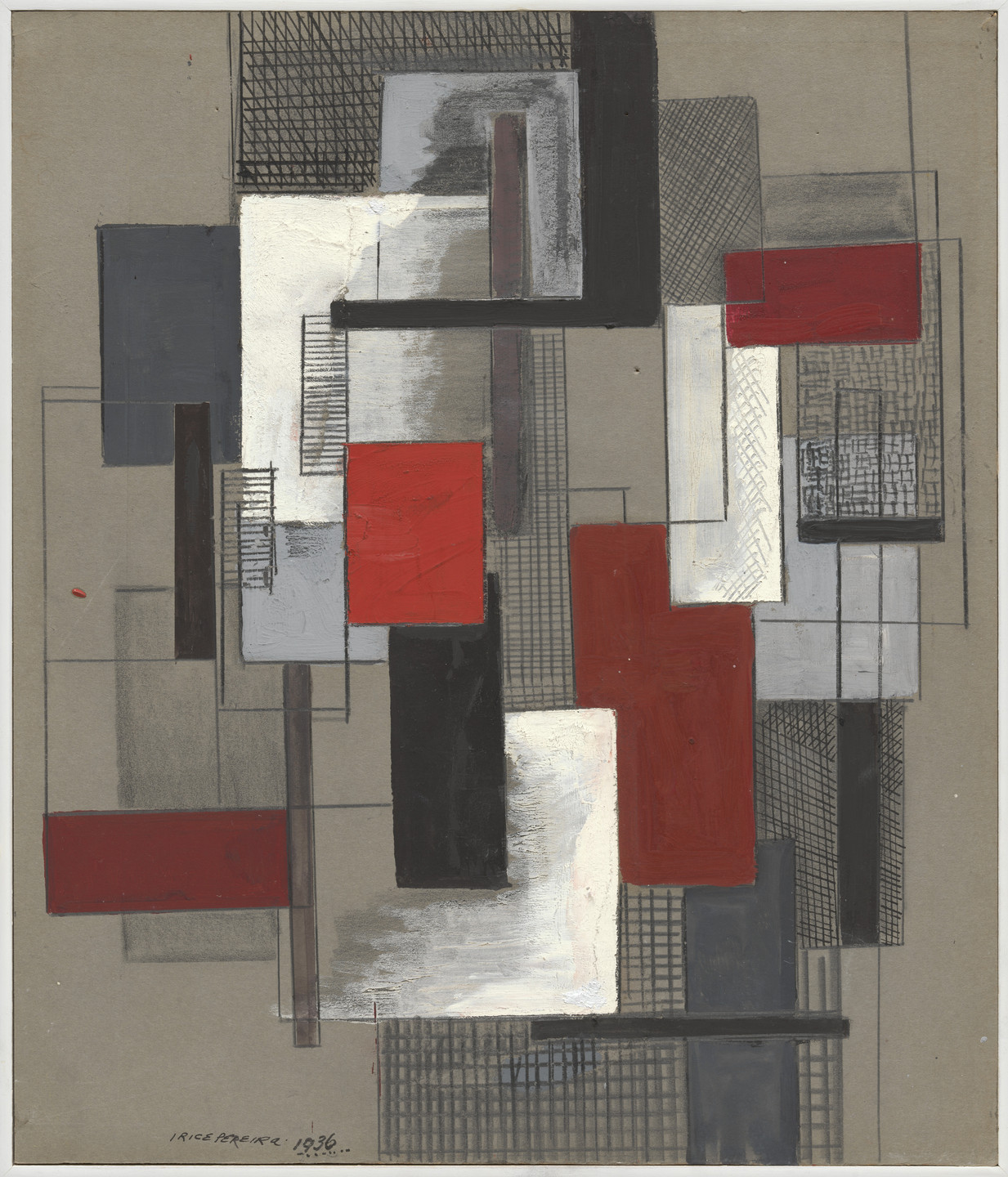 Irene Rice Pereira. Red and White Rectangles. 1936