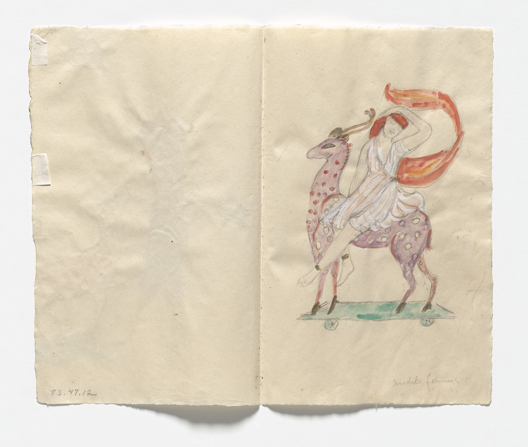 Florine Stettheimer. Costume design (Modele femme) for artist&#39;s ballet Orphée of the Quat-z-arts. c. 1912