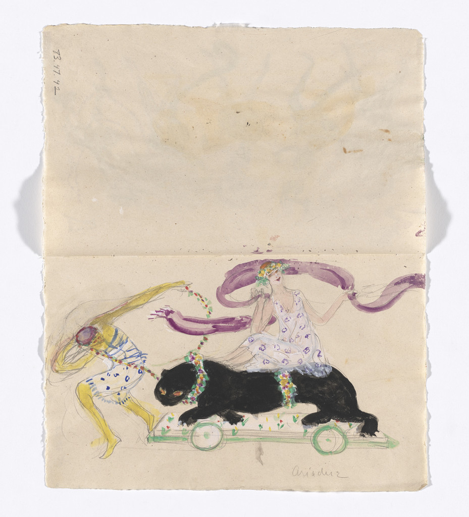 Costume design (Ariadne) for artist's ballet Orphée of the Quat-z-arts