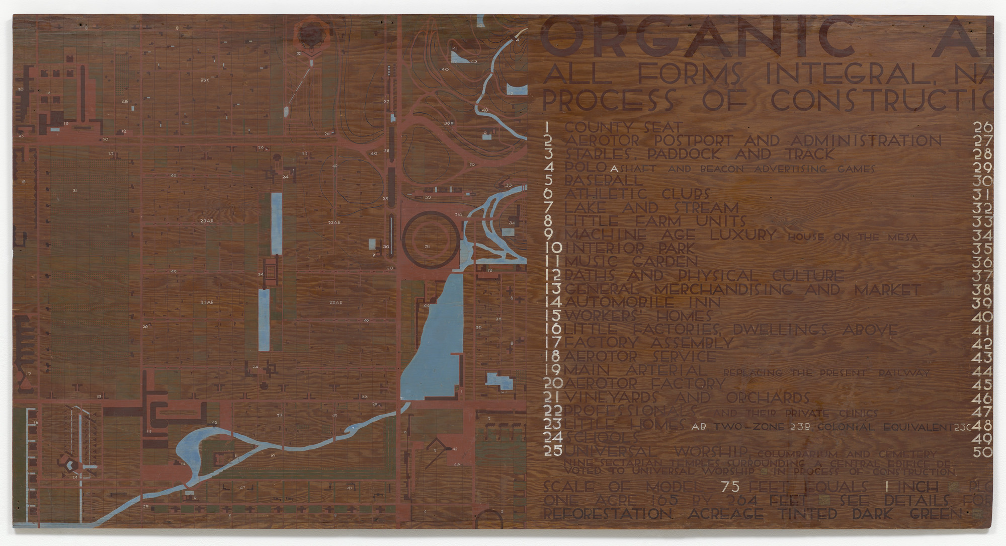 Frank Lloyd Wright. Text panel for Broadacre City Project