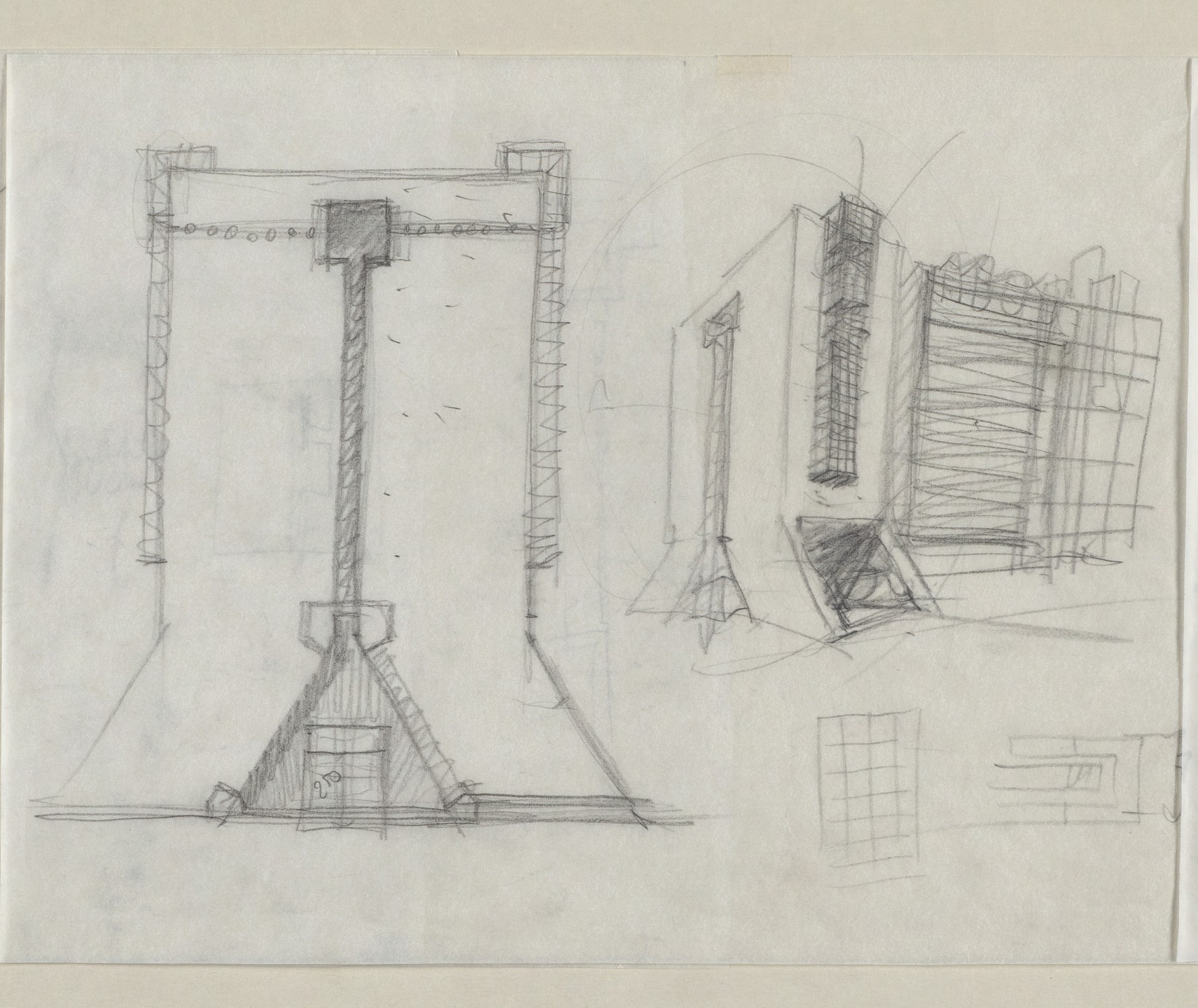 Mario Botta. Gotthard Bank, Lugano, Switzerland (Preliminary sketch). 1982-86