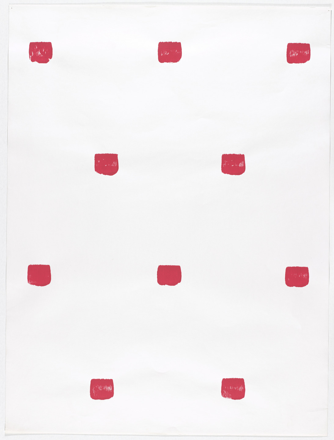 Niele Toroni. Abdrücke eines Pinsels Nr. 50, wierderholt in regelmässigen Abst änden. 1978