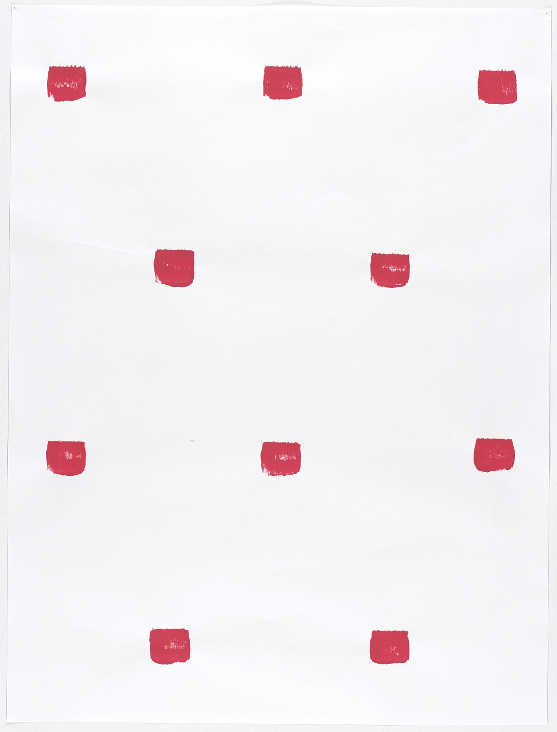 Niele Toroni. Abdrücke eines Pinsels Nr. 50, wierderholt in regelmässigen Abst änden. 1978