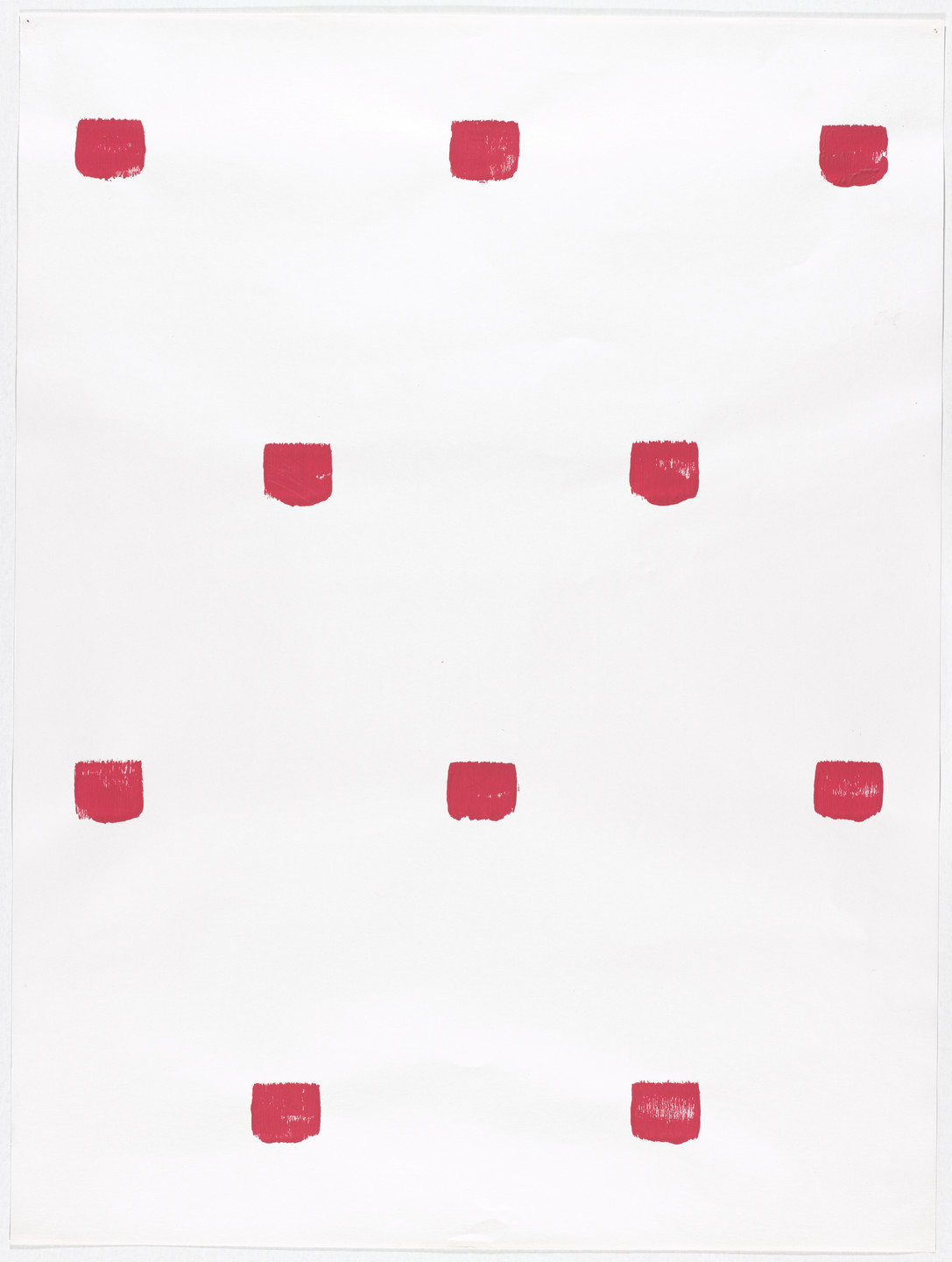 Niele Toroni. Abdrücke eines Pinsels Nr. 50, wierderholt in regelmässigen Abst änden. 1978