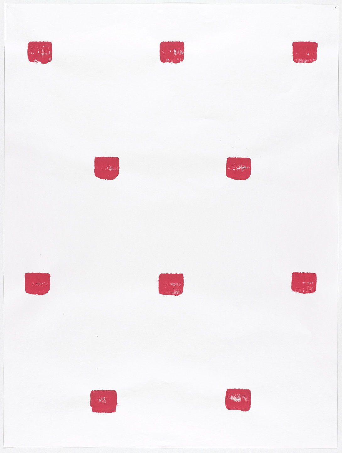Niele Toroni. Abdrücke eines Pinsels Nr. 50, wierderholt in regelmässigen Abst änden. 1978