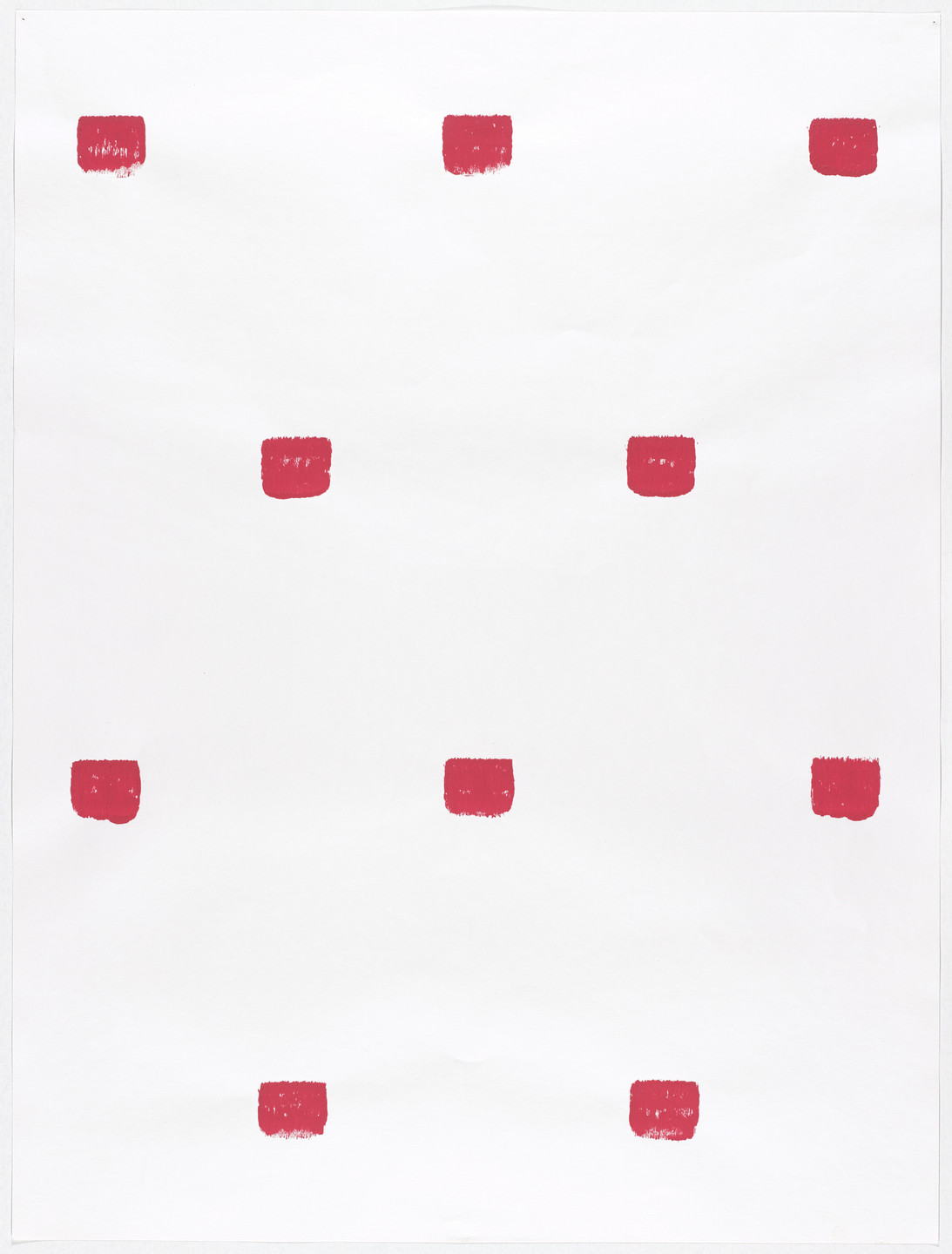 Niele Toroni. Abdrücke eines Pinsels Nr. 50, wierderholt in regelmässigen Abst änden. 1978